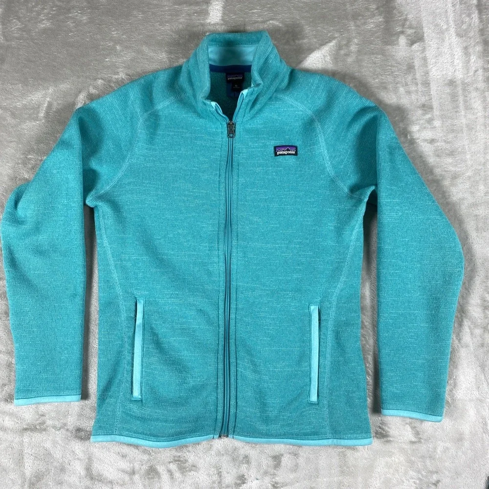 Patagonia Better Sweater Jacket Girls XL/14 Teal Turquoise  Fleece Lightweight